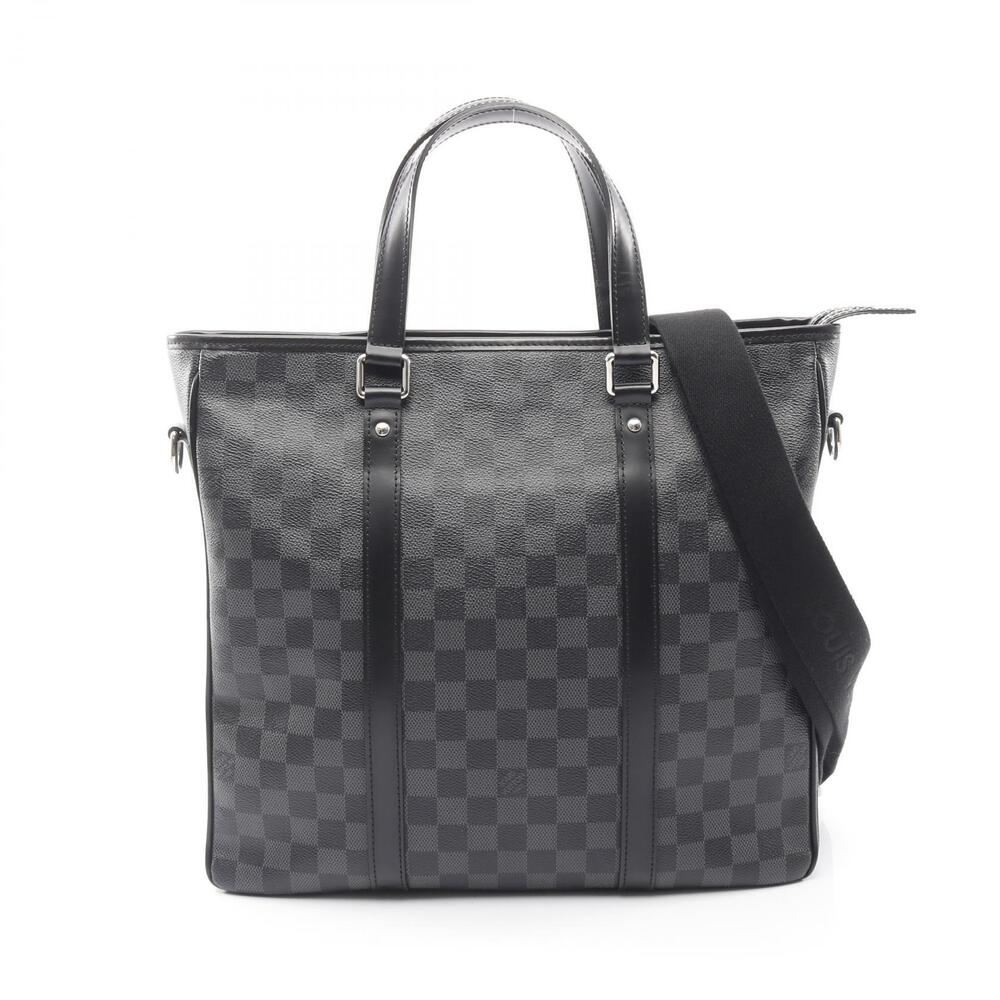 Louis Vuitton Tadao NM Tote Bag Canvas Leather Damier Graphite Black